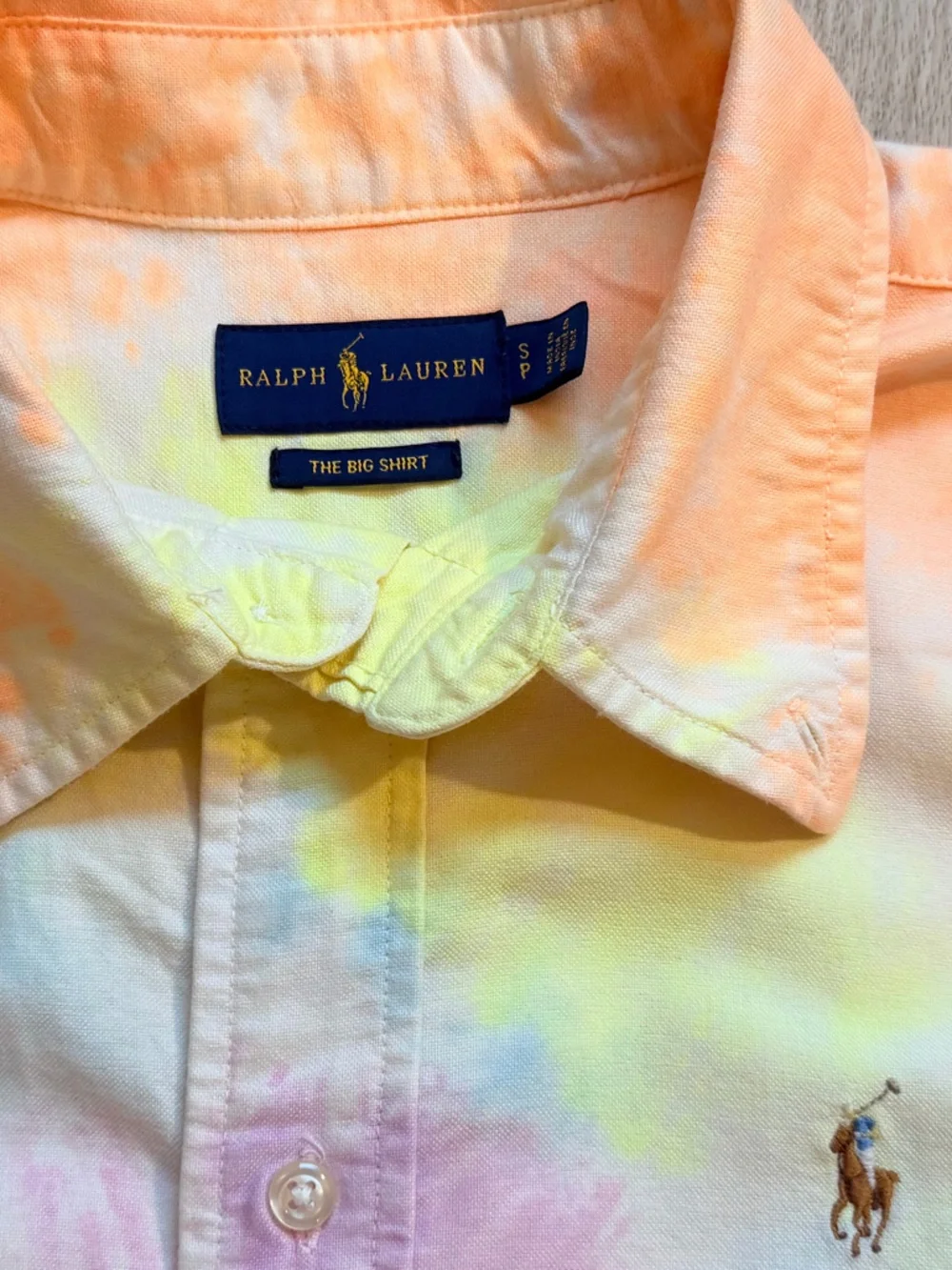 Polo by Ralph Lauren Pastel Tie-Dye Shirt - Pink, Yellow, Blue size SP like New